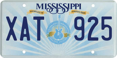 MS license plate XAT925