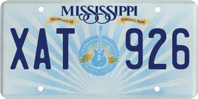MS license plate XAT926