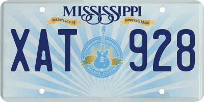 MS license plate XAT928