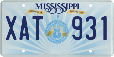 MS license plate XAT931