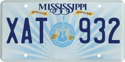 MS license plate XAT932