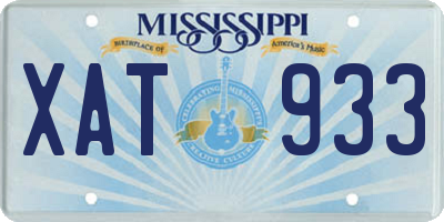 MS license plate XAT933