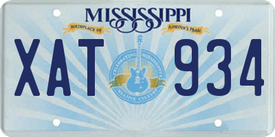 MS license plate XAT934