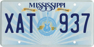 MS license plate XAT937