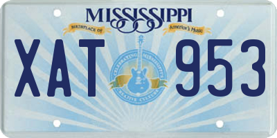 MS license plate XAT953