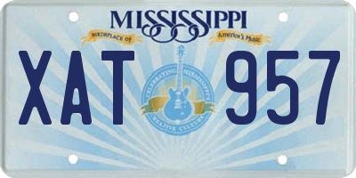 MS license plate XAT957