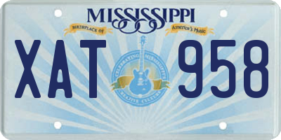 MS license plate XAT958