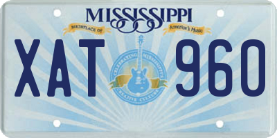 MS license plate XAT960