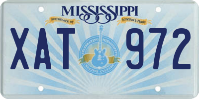MS license plate XAT972