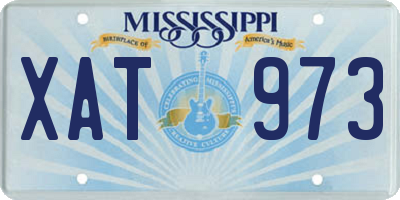 MS license plate XAT973