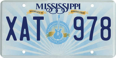 MS license plate XAT978