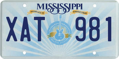 MS license plate XAT981