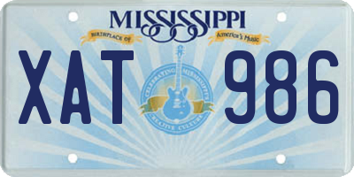 MS license plate XAT986