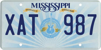 MS license plate XAT987