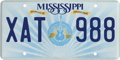 MS license plate XAT988
