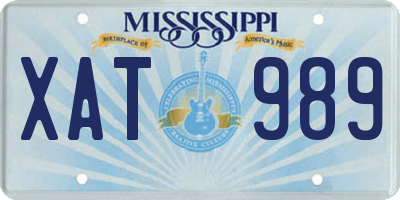 MS license plate XAT989