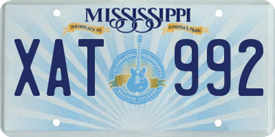 MS license plate XAT992
