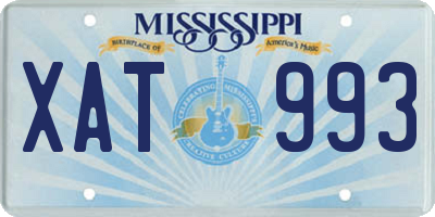 MS license plate XAT993