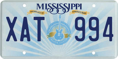 MS license plate XAT994