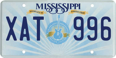 MS license plate XAT996