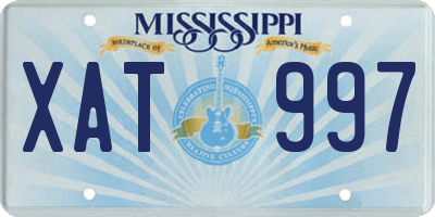 MS license plate XAT997