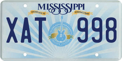 MS license plate XAT998