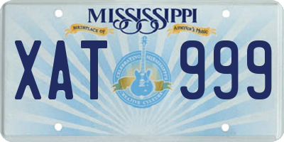 MS license plate XAT999