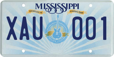 MS license plate XAU001
