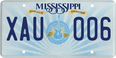 MS license plate XAU006