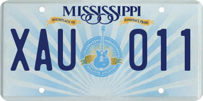 MS license plate XAU011