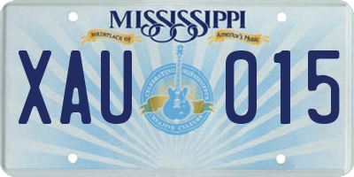 MS license plate XAU015