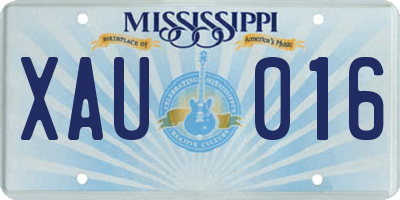 MS license plate XAU016