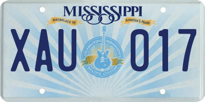 MS license plate XAU017