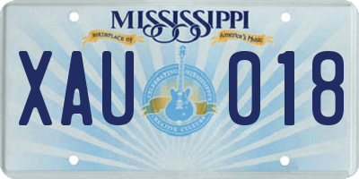 MS license plate XAU018
