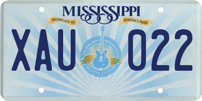 MS license plate XAU022
