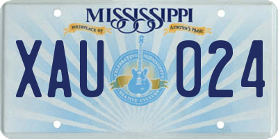 MS license plate XAU024