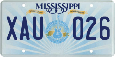 MS license plate XAU026