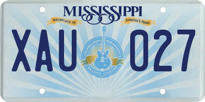 MS license plate XAU027