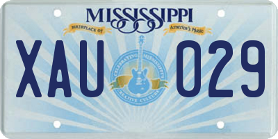 MS license plate XAU029