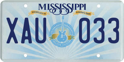 MS license plate XAU033
