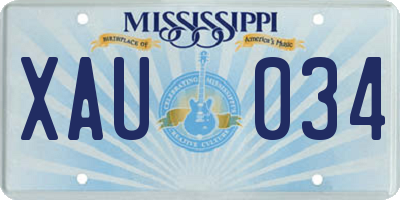 MS license plate XAU034