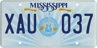MS license plate XAU037