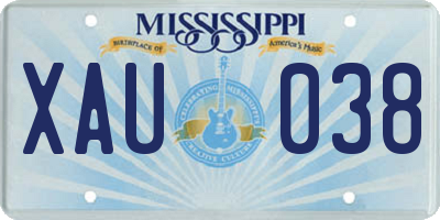 MS license plate XAU038