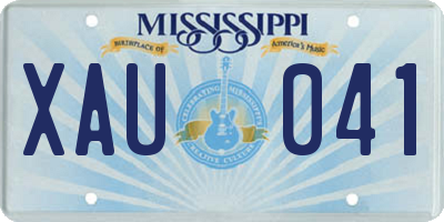 MS license plate XAU041
