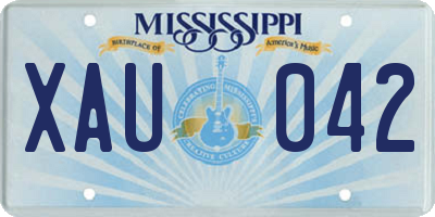 MS license plate XAU042