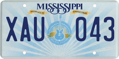 MS license plate XAU043