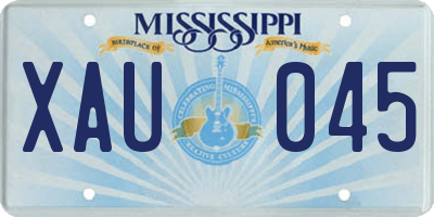 MS license plate XAU045