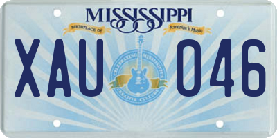 MS license plate XAU046