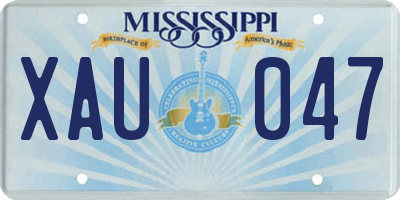 MS license plate XAU047