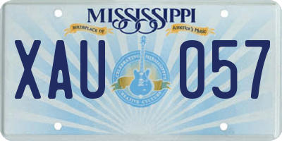 MS license plate XAU057